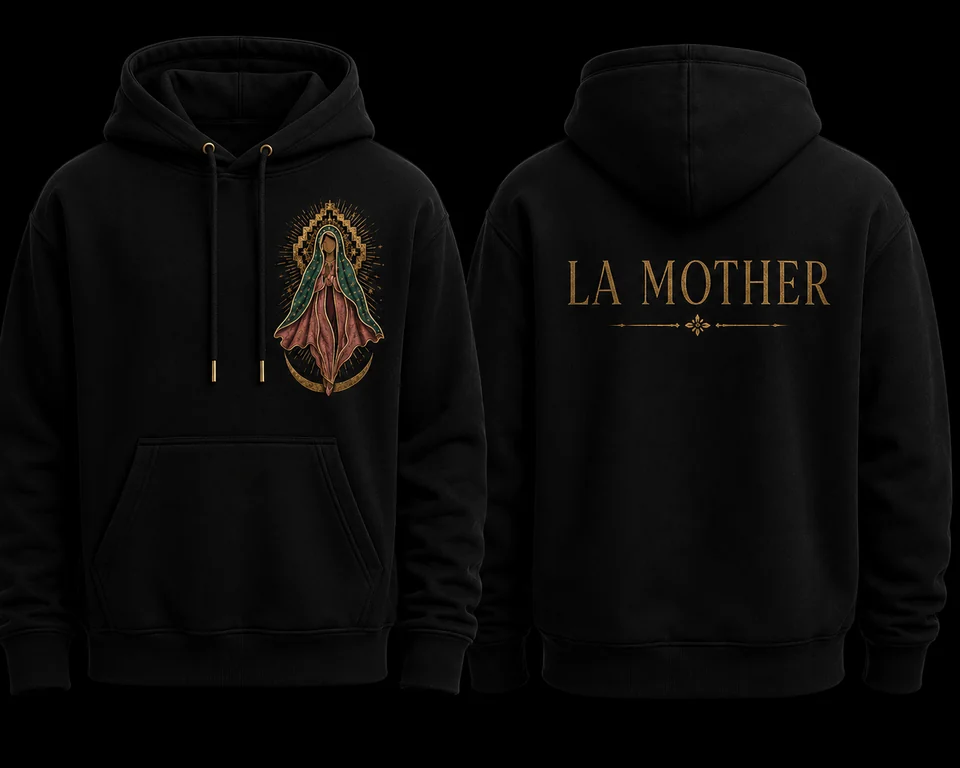Itztli Obsidian Set matching sweatshirt and sweatpants apparel mockup.